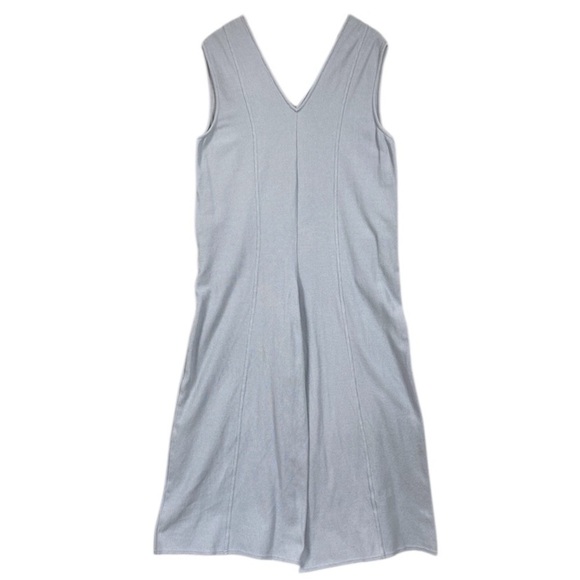 Free People Beach Avenue Cotton Double V Neck Knit Wide Leg Jumpsuit Size L - Picture 6 of 9